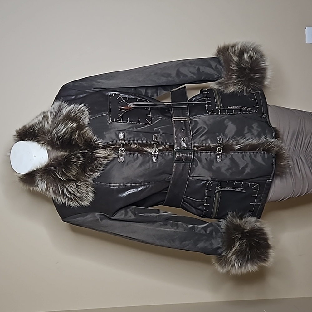 Danier Leather/Fabric/Real Fur Jacket